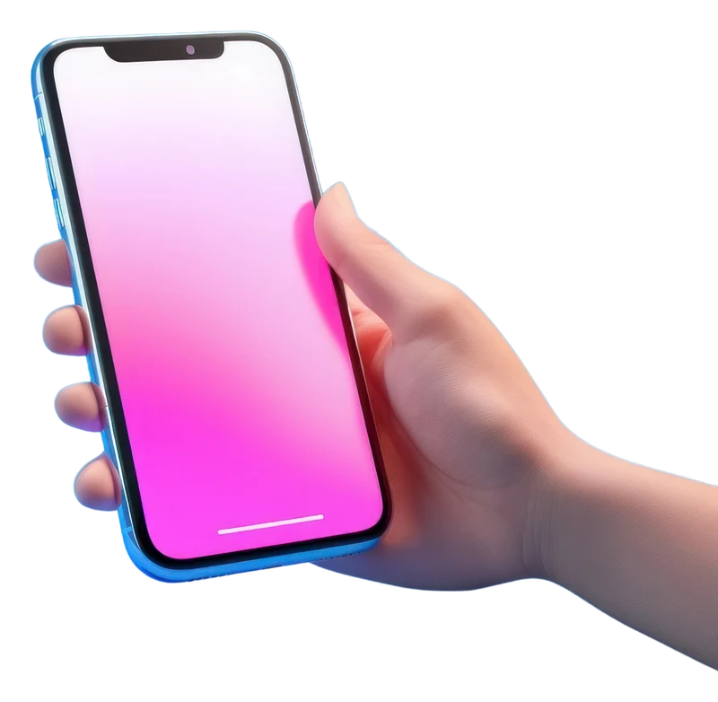 A hand holding a smartphone